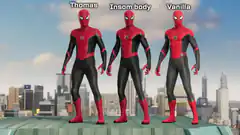 Three Spider-Man suits comparison