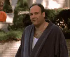 Tony Soprano points at True card