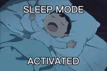 Baby sleeping sleep mode activated