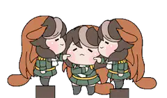 Chibi characters kissing