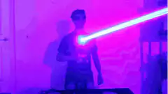 Man shooting laser from eye