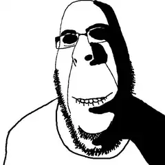 Gorilla with glasses and beard