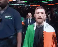 Conor McGregor walks out with Irish flag