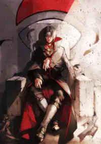 Itachi Uchiha sitting on a throne