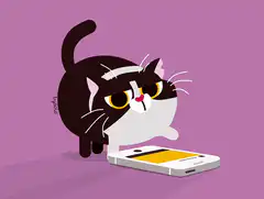 Cat gets a heart notification