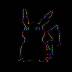 Rainbow glitch Pikachu outline