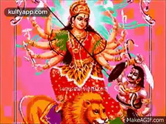 Goddess Durga with glowing aura