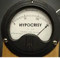 Hypocrisy meter needle pointing high