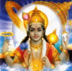 Glowing Lord Krishna with Om Symbol