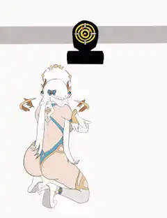anime girl kneeling with camera