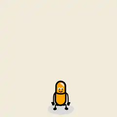 Happy pill character jumping