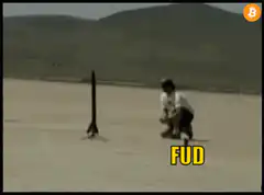 Man running from exploding rocket