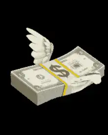 Winged stack of money