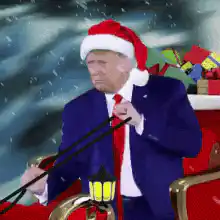 Donald Trump in Santa Sleigh