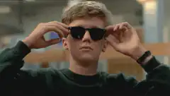 Anthony Michael Hall puts on sunglasses
