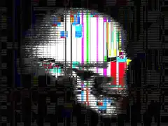 glitch skull tv static