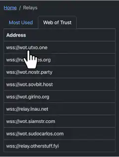 Copying a Nostr relay address