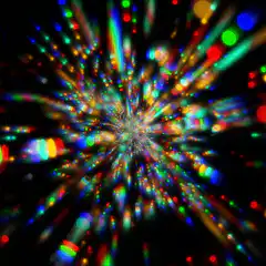 Colorful light tunnel explosion