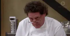 Chef looking down disappointed
