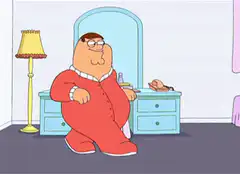 Peter Griffin punches Lois out of bed