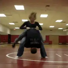 wrestling slam in gym