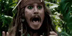 Jack Sparrow shocked then bites finger