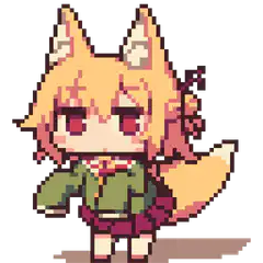 chibi fox girl pixel art