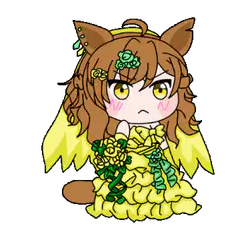 Chibi horse girl with yellow dress