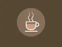 Steaming coffee cup icon