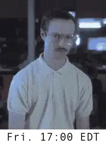 Man closing eyes at 5pm
