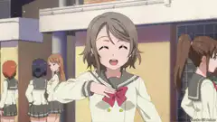 anime girl saluting happily