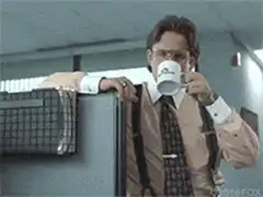 Gus Fring sips coffee and stares