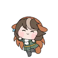 Chibi girl with animal ears dancing