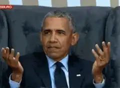 Obama shrugging and looking skeptical