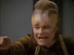 Worf gets a chin flick