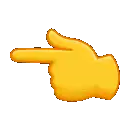 Yellow pointing hand emoji animation