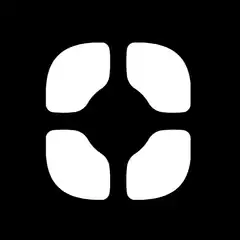 four white rounded shapes on black background
