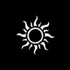 White sun logo turns orange and back