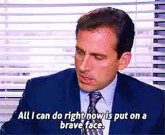 Michael Scott put on a brave face