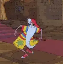 Santa Claus dabbing with cane