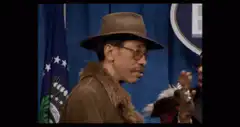Uncle Sam and Biggie Smalls at press conference