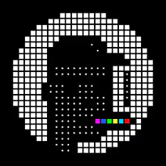 Pixel Art Character with Rainbow Bar