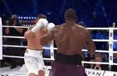 Boxer knocked down in ring