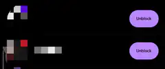 Twitter dark mode unblock buttons