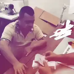 Man watching money being counted