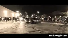 car drifting at night with glitch effect