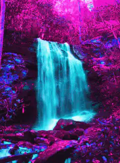 psychedelic waterfall