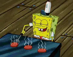 SpongeBob grilling Krabby Patties