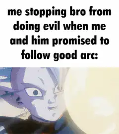 Goku stops Vegeta from going evil