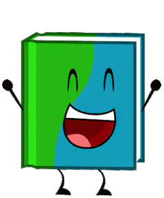 Happy Green and Blue Book Character
